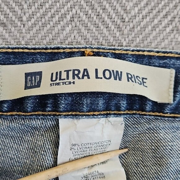 Gap Jeans Women's Size 12L Blue Low And Loose Boot Cut (W34 L34) Stretch Denim - Picture 12 of 16